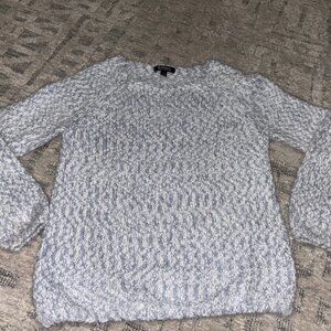 Buffalo David Bitton Fuzzy Boucle Crew Neck Sweater in Blue/Silver, Size M
